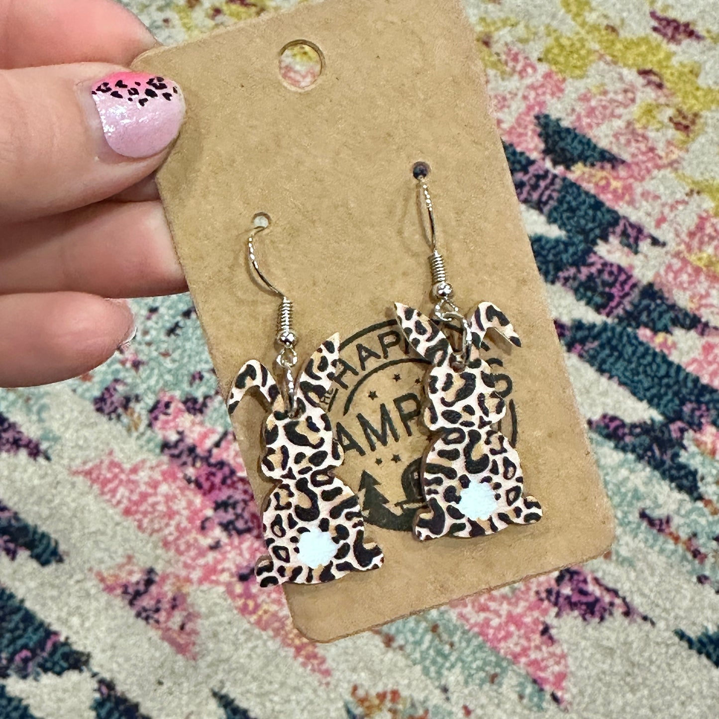 Leopard Bunny Acrylic Earring