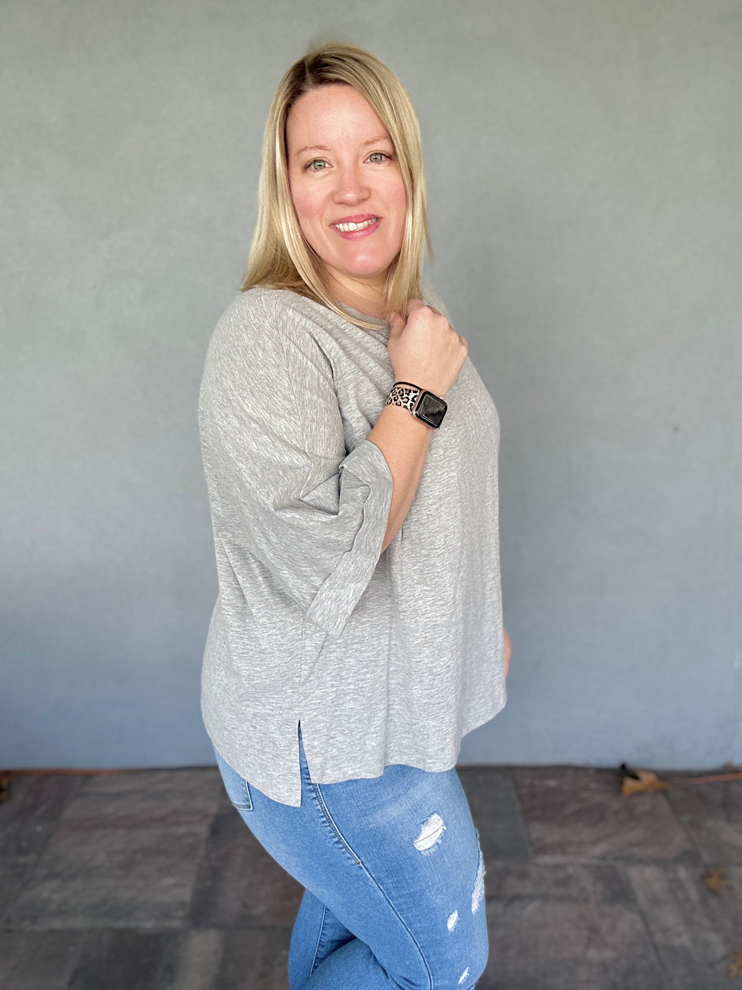 Gray Oversized Boxy Tee