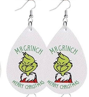 Grinch Leather earrings