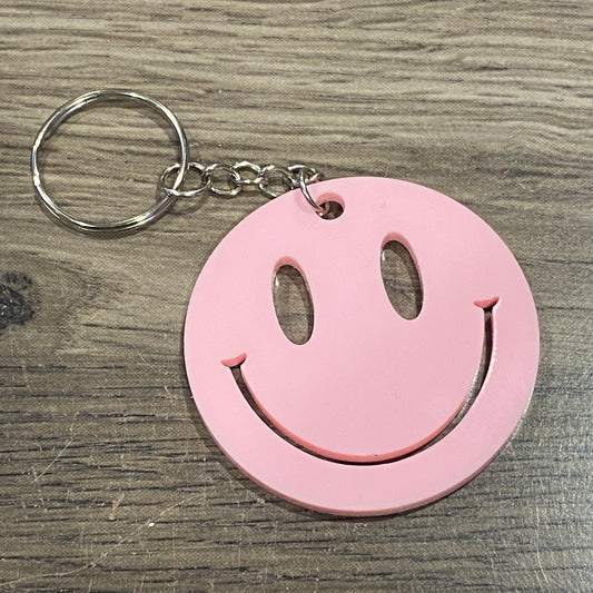 Smiley Keychain - Pink