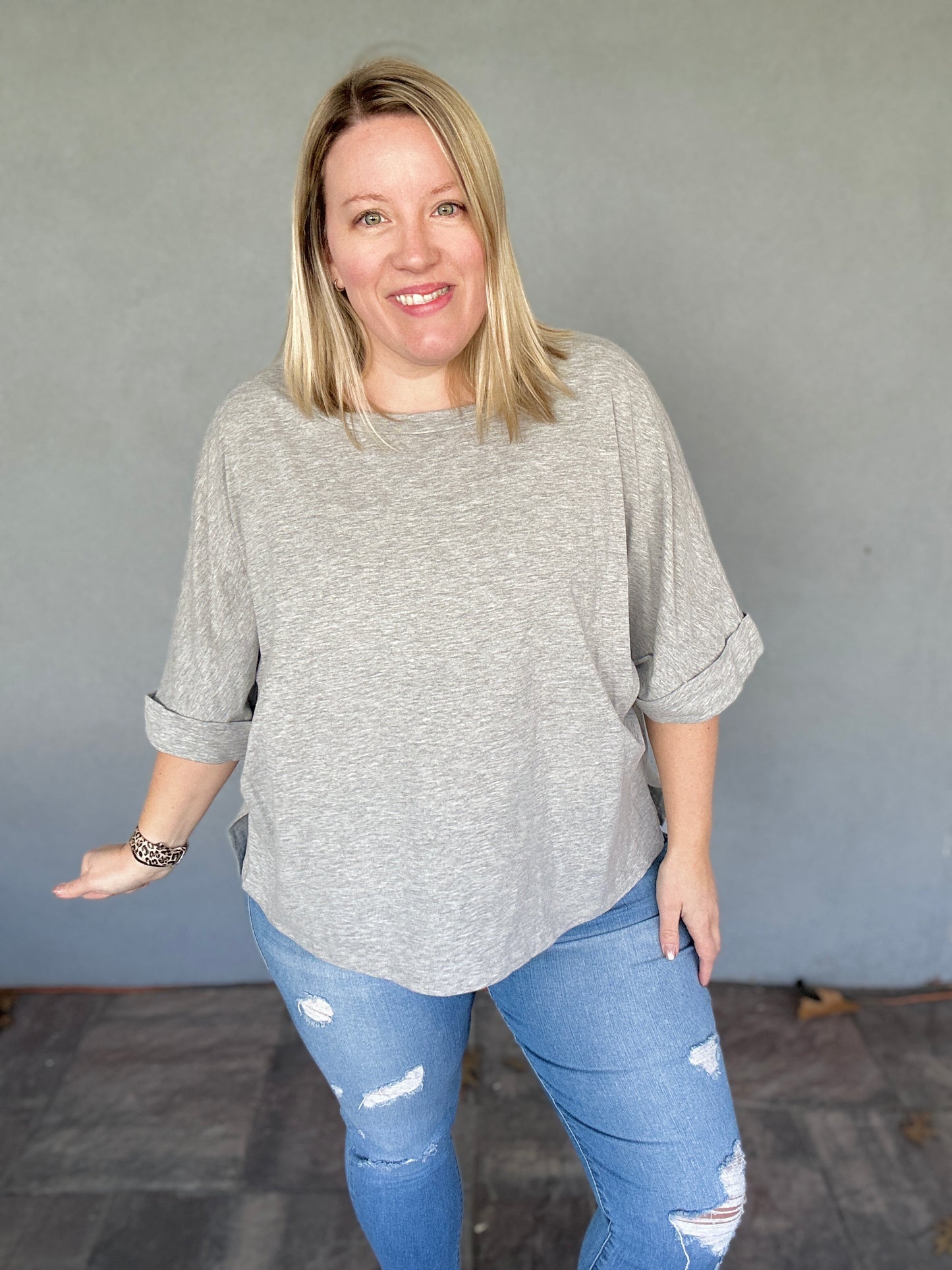 Gray Oversized Boxy Tee