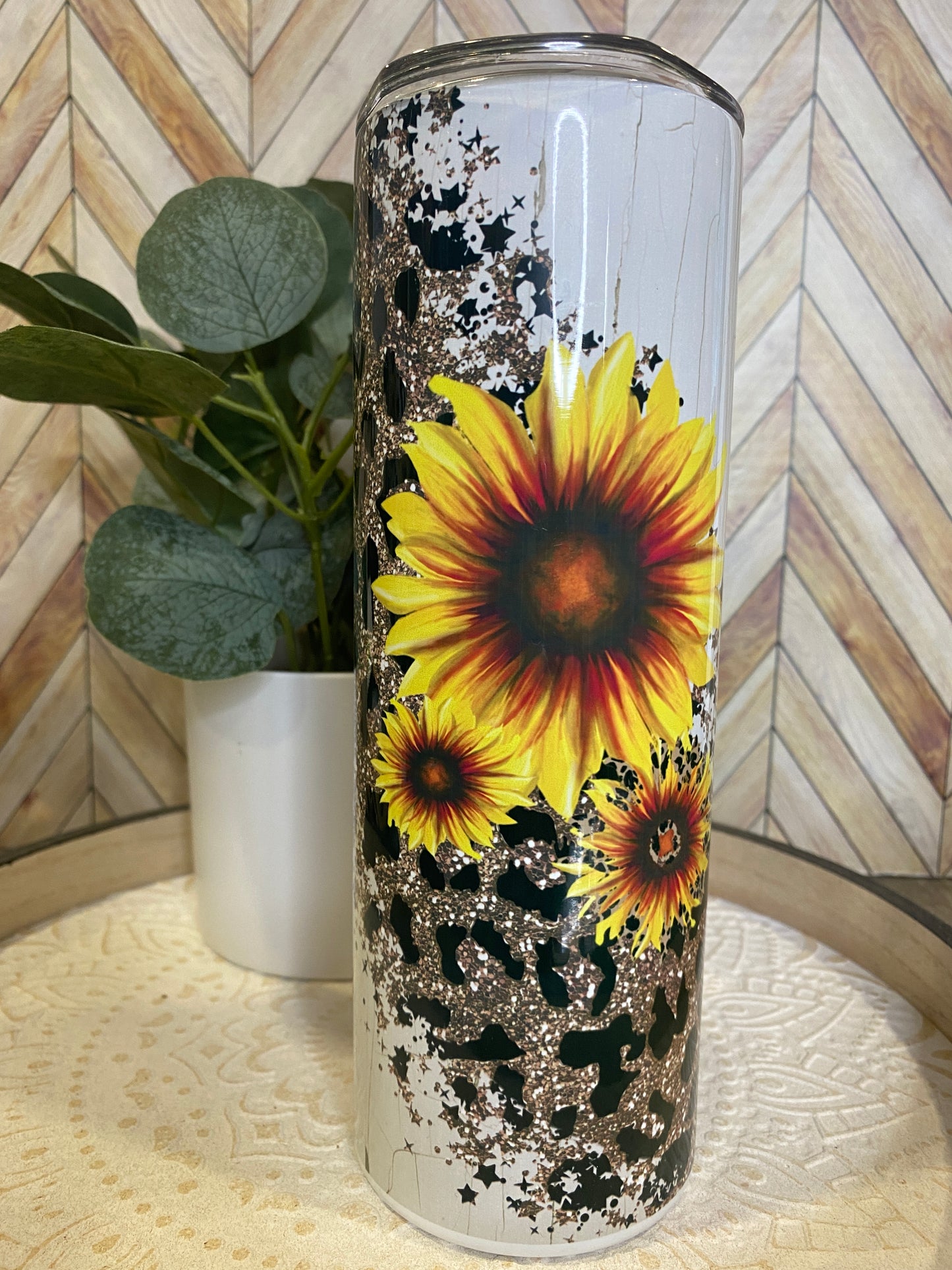 20oz Sunflower Leopard Tumbler