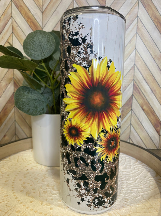 20oz Sunflower Leopard Tumbler