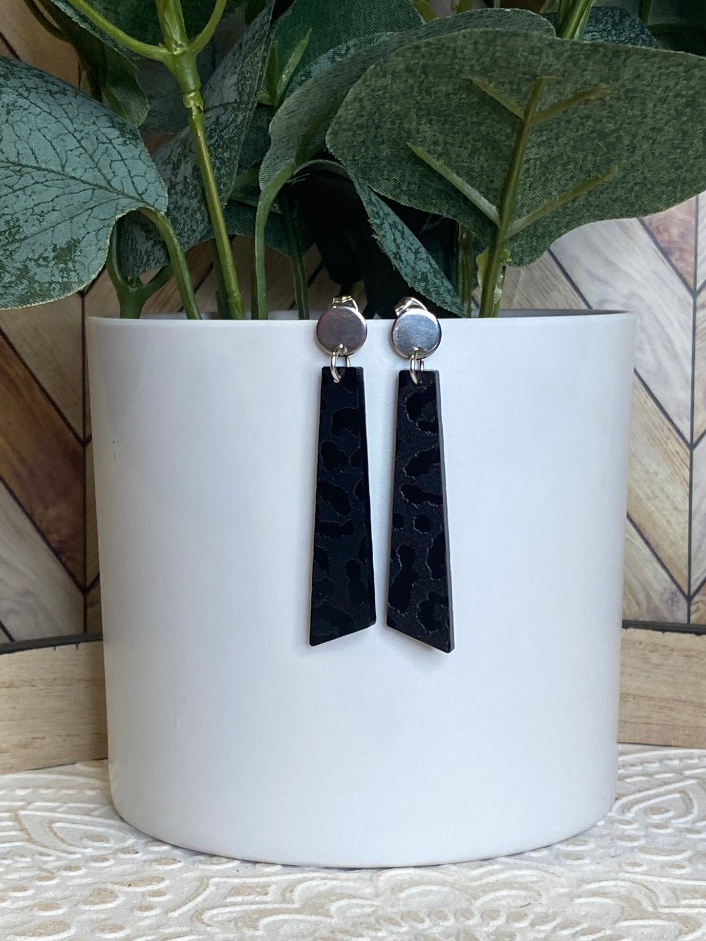 Black Leopard Earrings