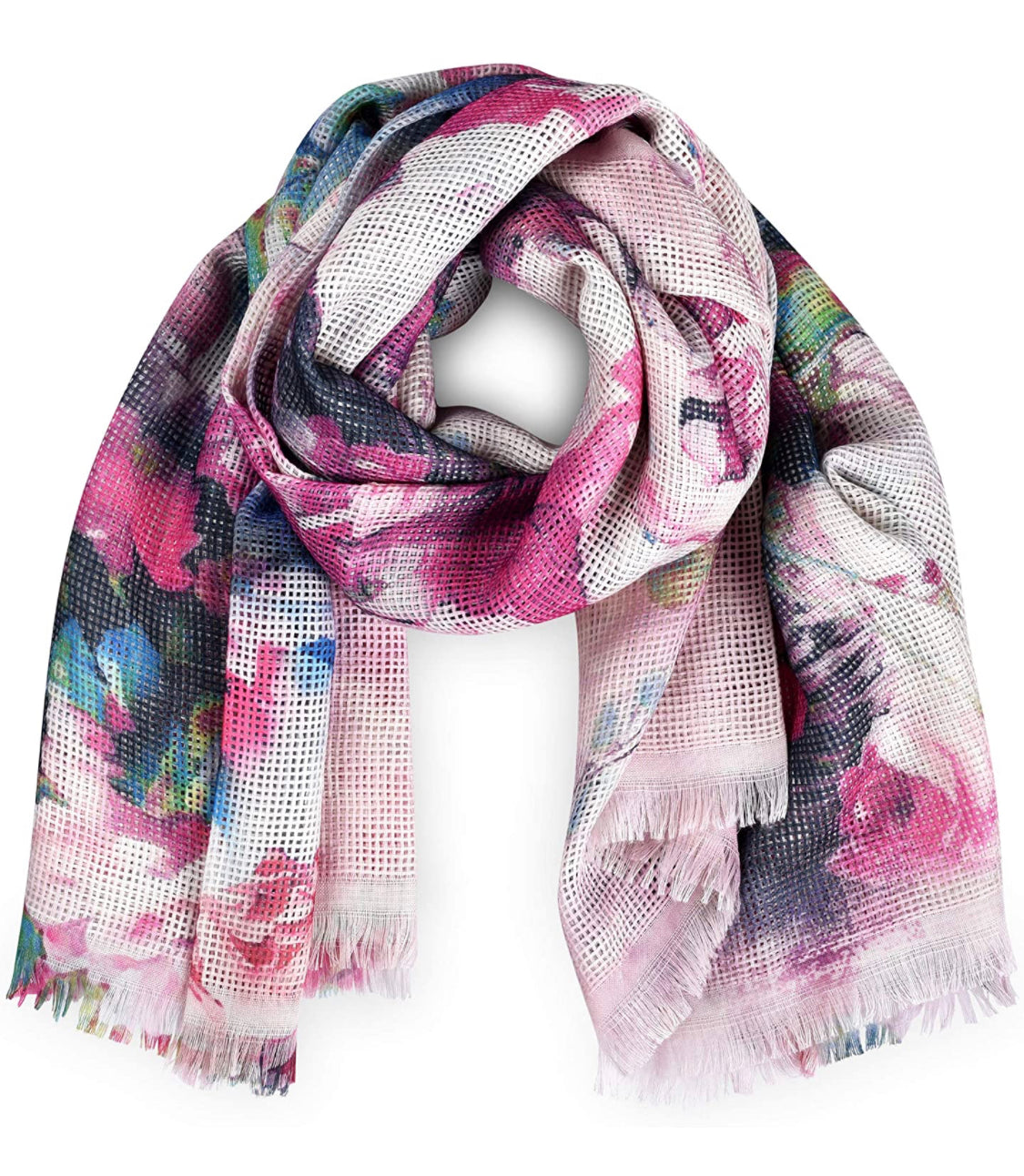 Floral Lightweight Scarf - pink