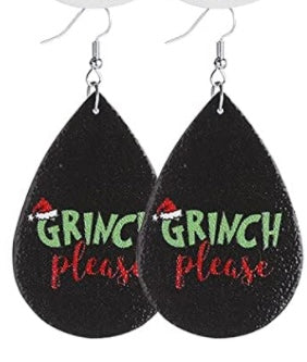 Grinch Leather earrings