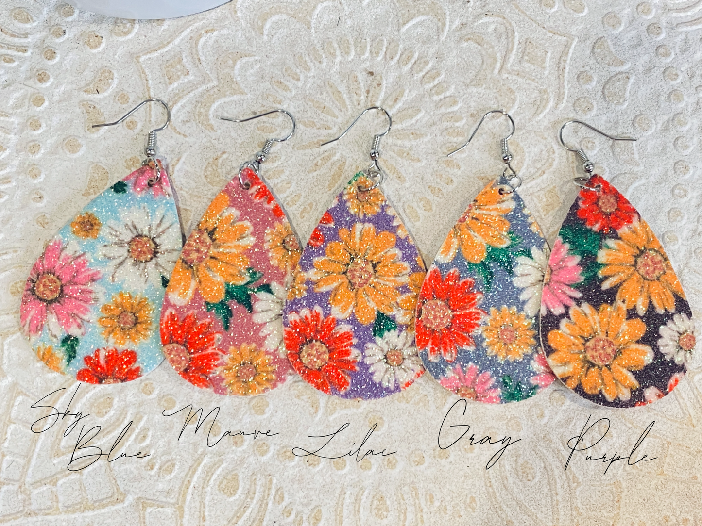 Gerber Daisy leather Earrings