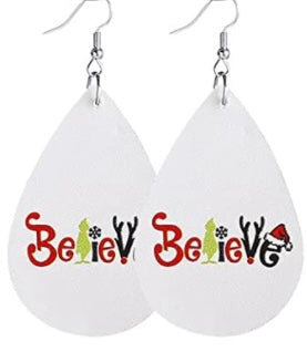 Grinch Leather earrings