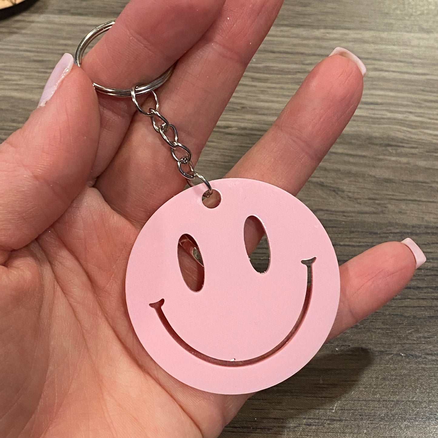 Smiley Keychain - Pink