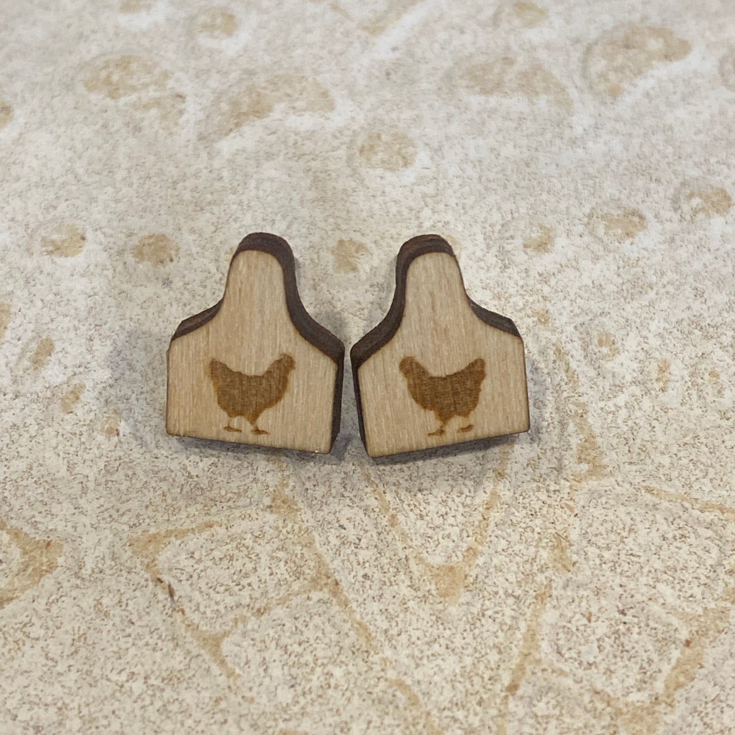 Cow Tag Stud Earrings