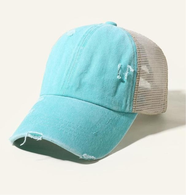 Distressed Pony Baseball Cap - Ocean