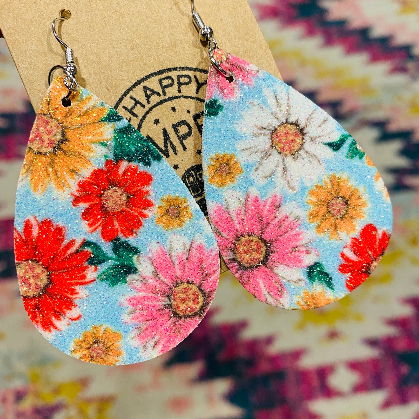 Gerber Daisy leather Earrings