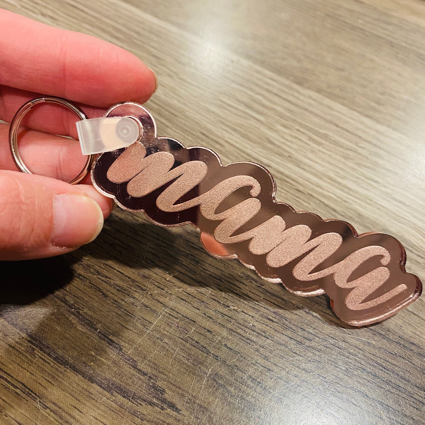 Rose Gold Mirror Mama Keychain