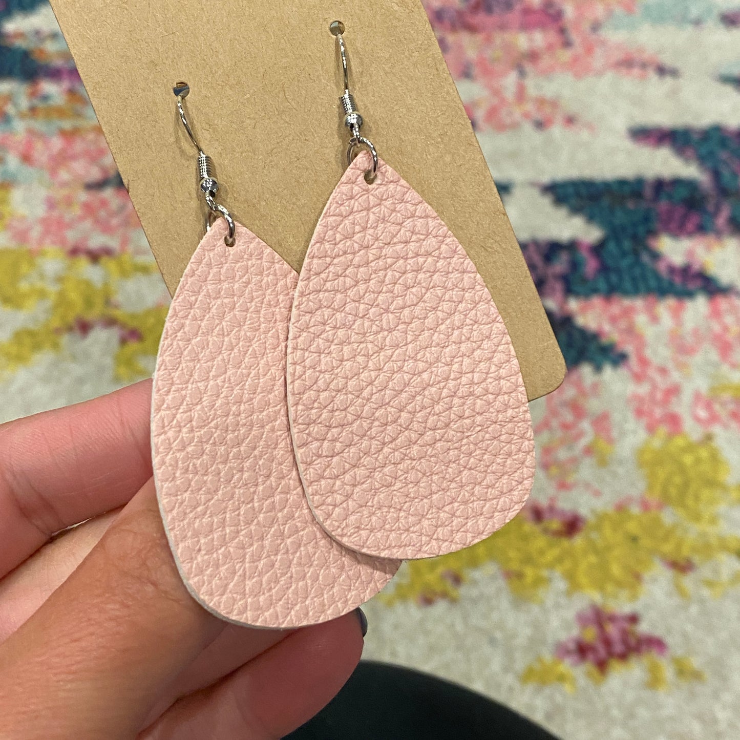 Solid Leather Drop Earrings