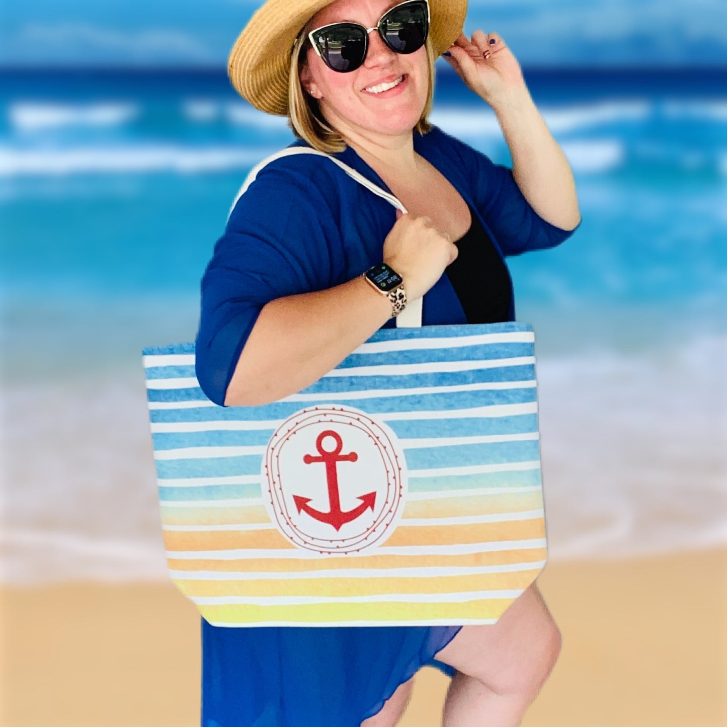 Sunset Anchor Tote & Wristlet