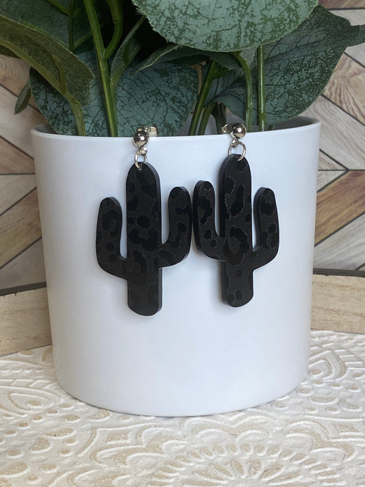 Leopard Cactus Earrings