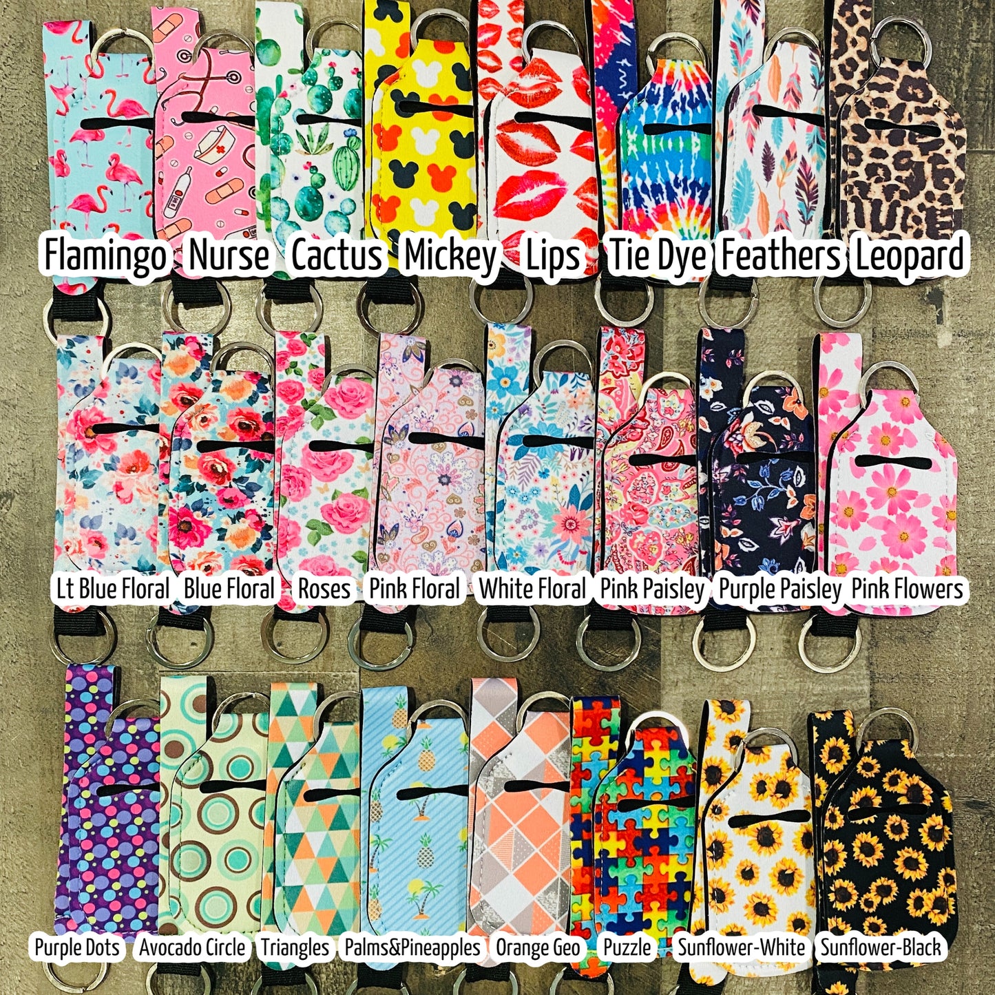 Hand Sanitizer Holders with Wristlet Lanyard Keychain