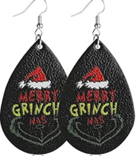 Grinch Leather earrings