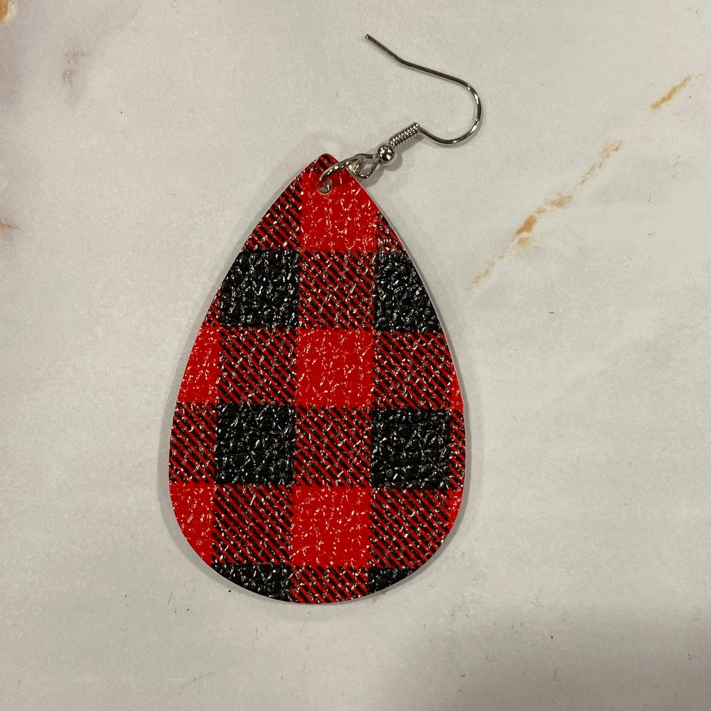 Christmas Leather Drop Earrings