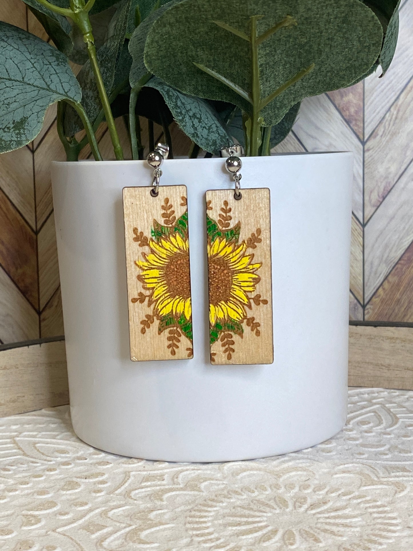 Sunflower Dangle Stud earrings