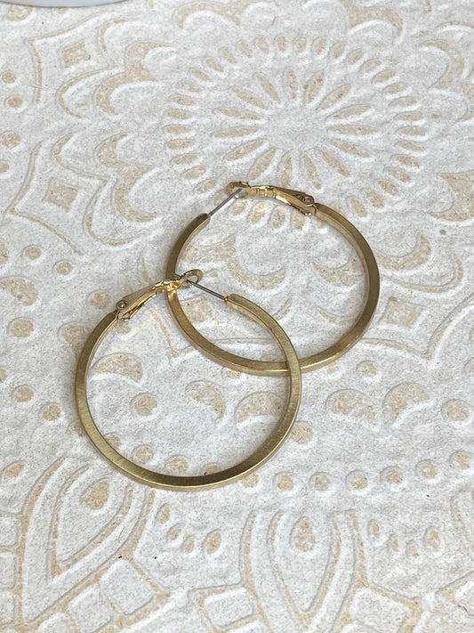 Matte Gold Hoops