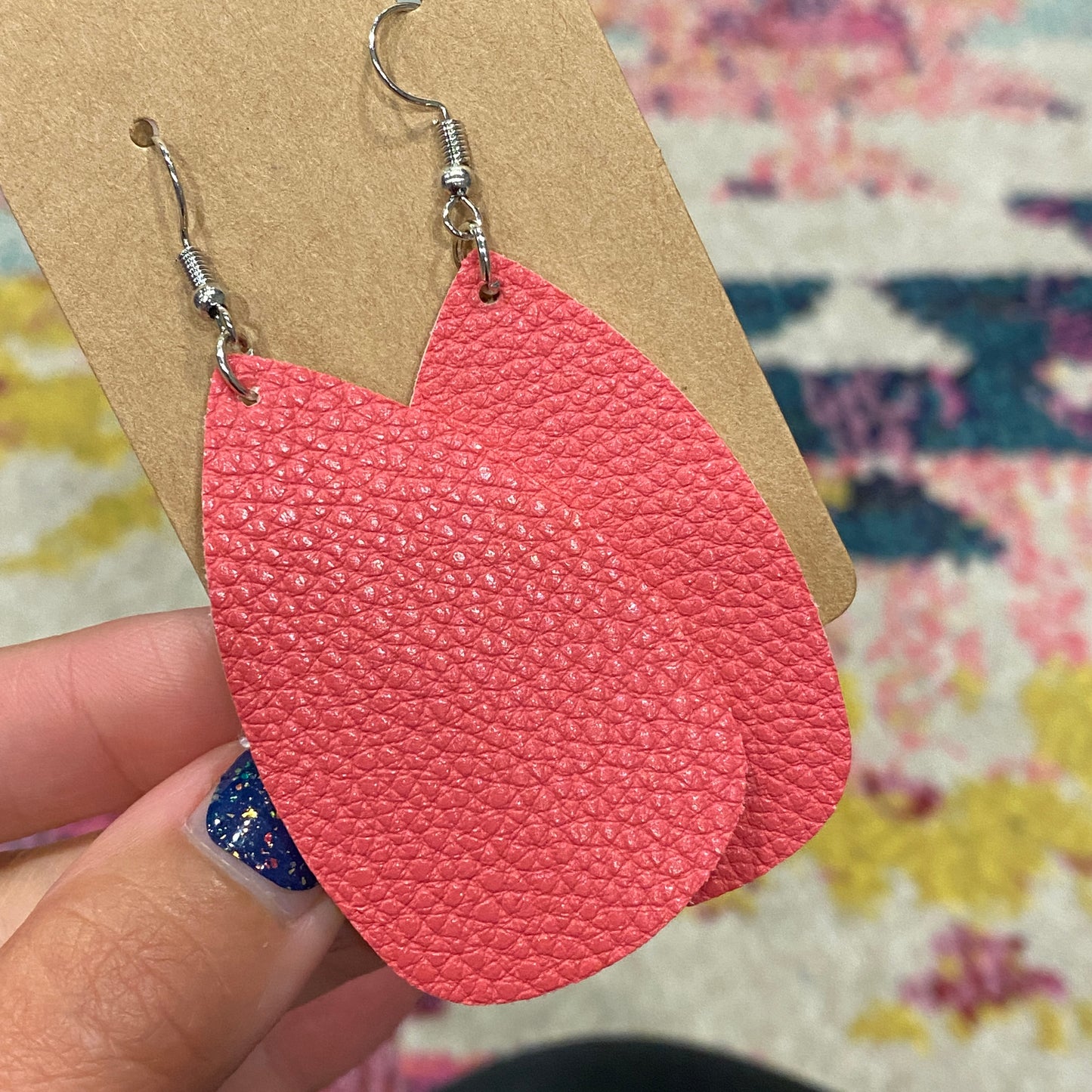 Solid Leather Drop Earrings