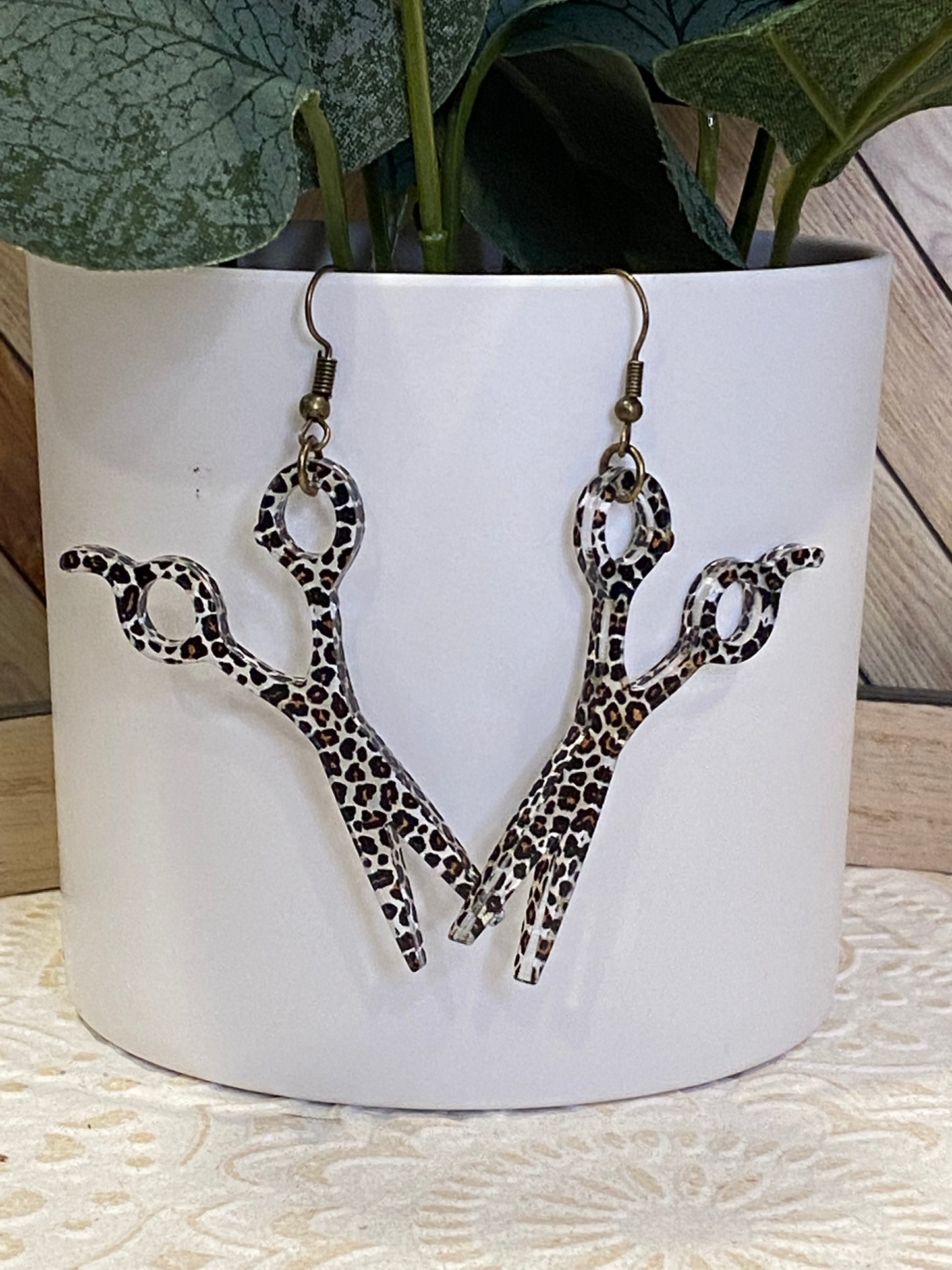 Leopard Scissor Earrings