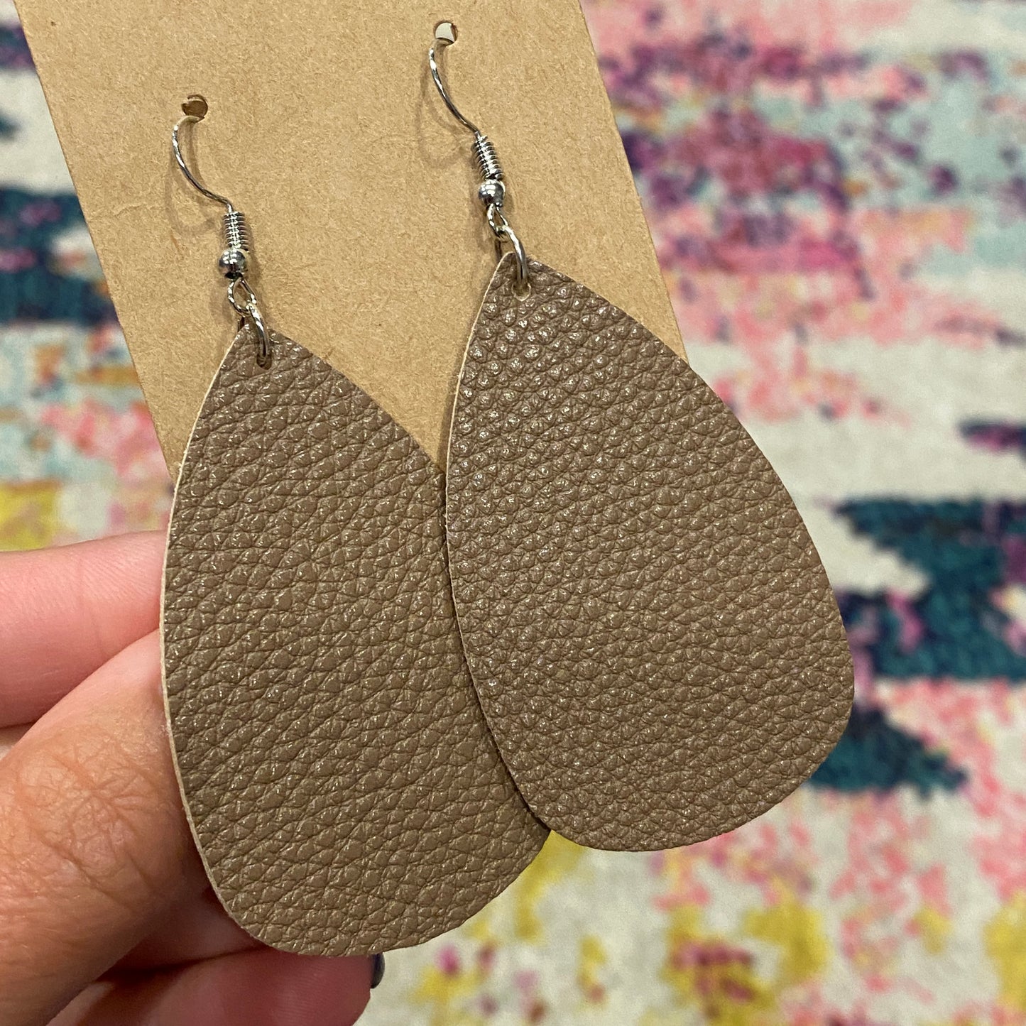 Solid Leather Drop Earrings