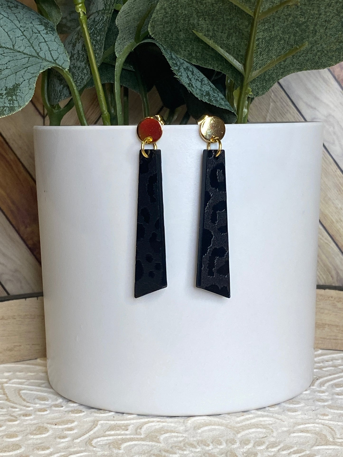 Black Leopard Earrings