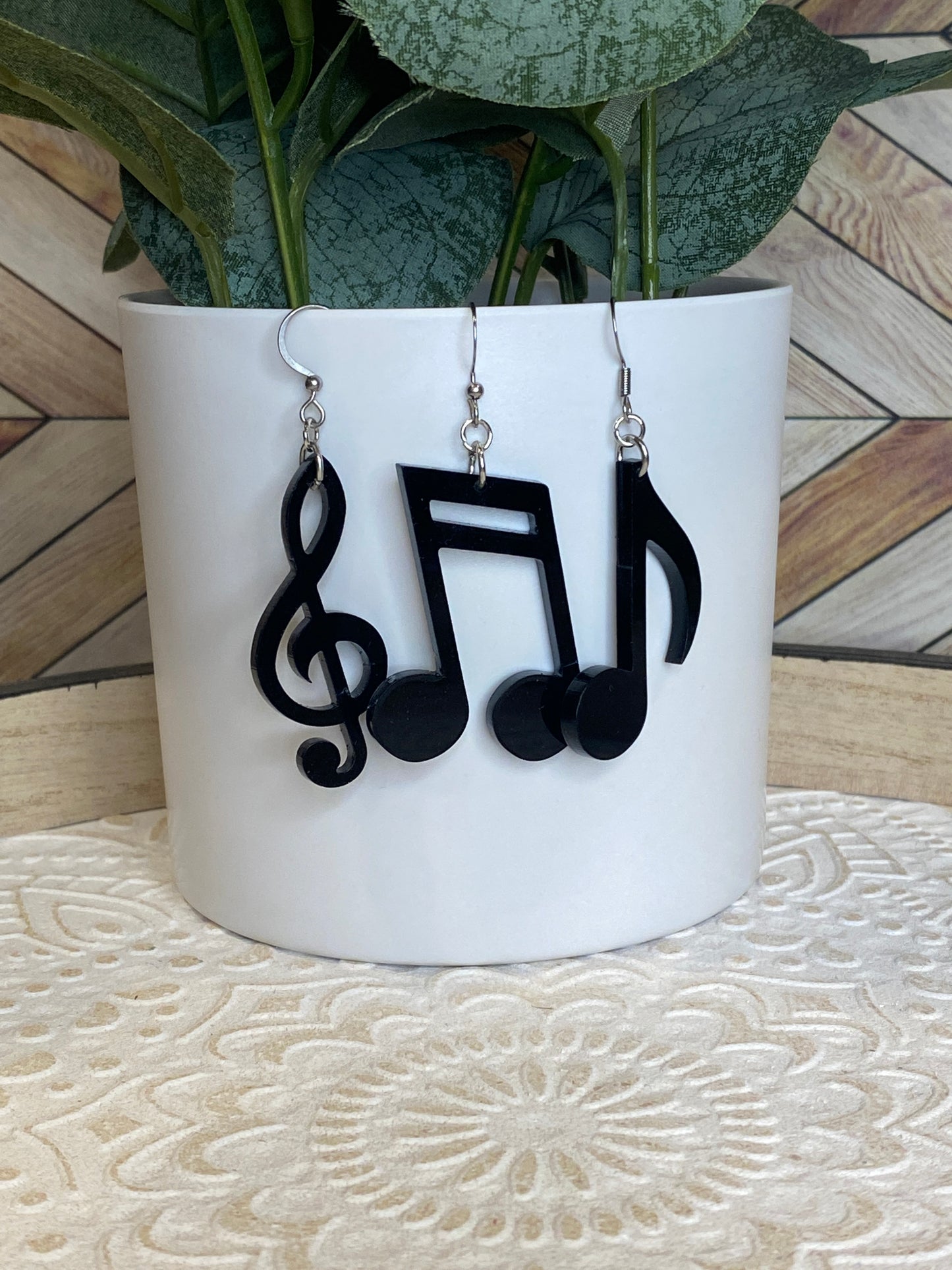 Music Notes Dangle Earrings