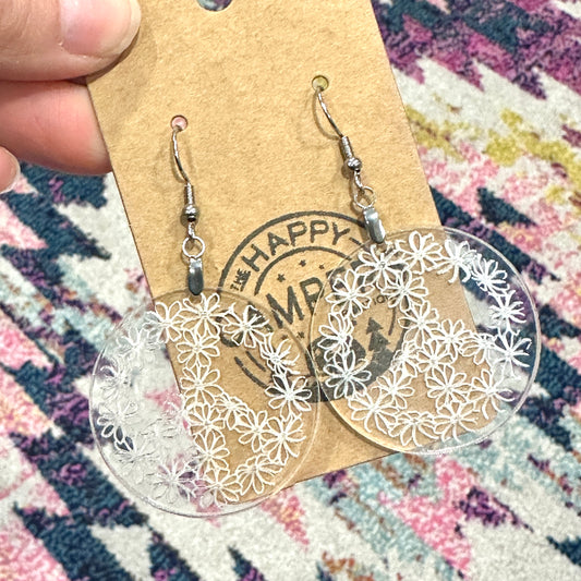 Floral Peace Sign Earrings