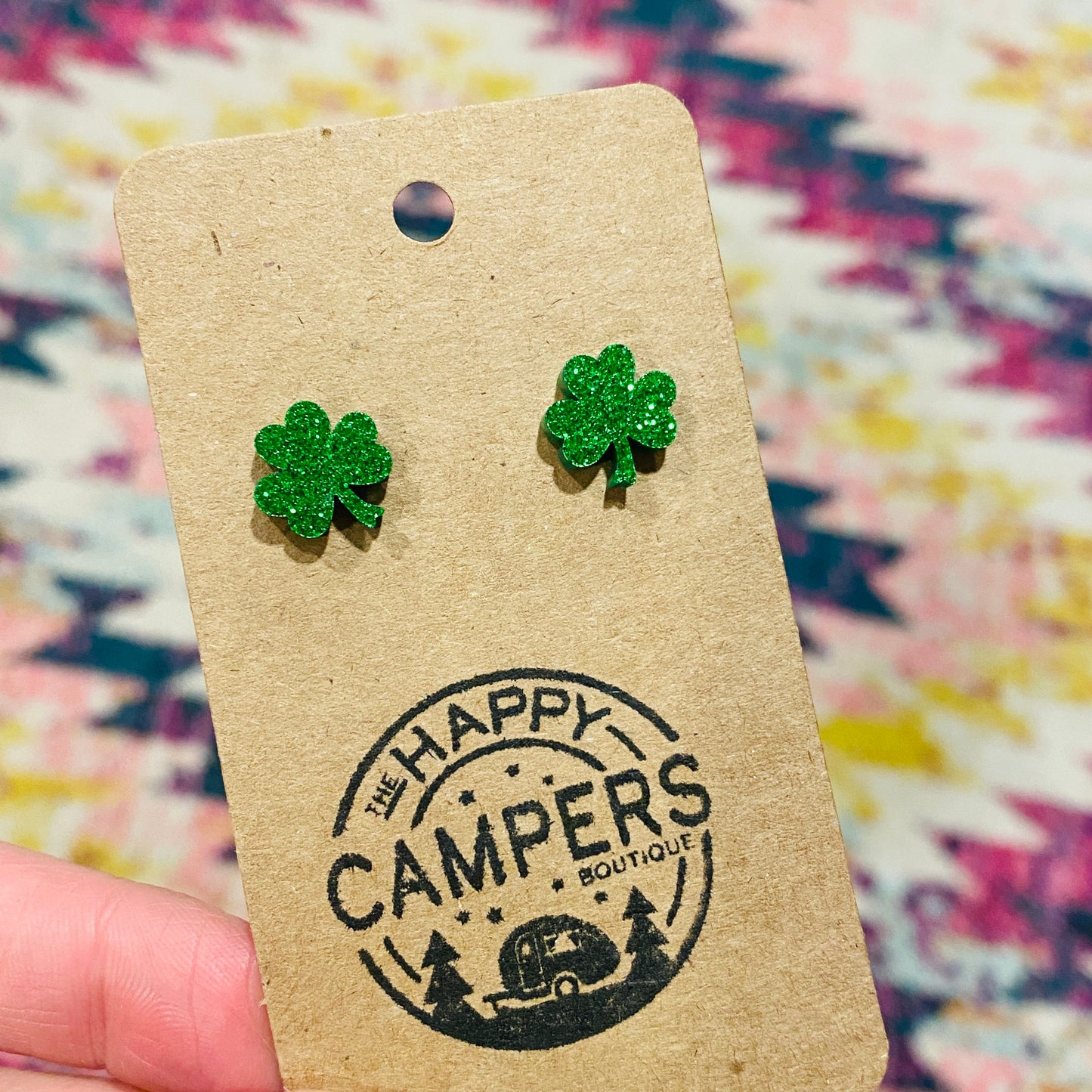 Glitter Shamrock Studs