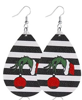 Grinch Leather earrings