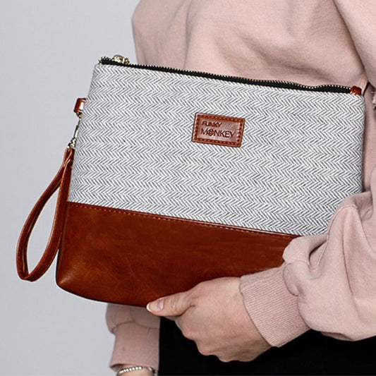 Herringbone Greta Wristlet